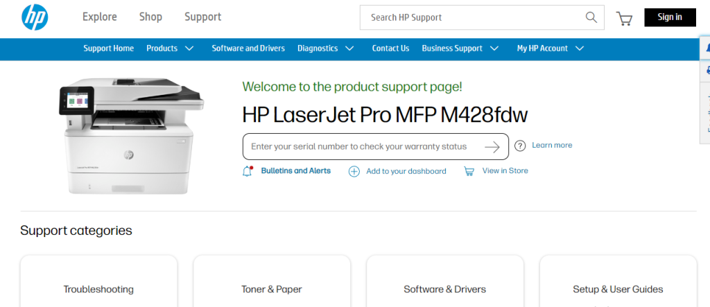 скачать и установить драйвер HP Laserjet Pro M428FDW на компьютер