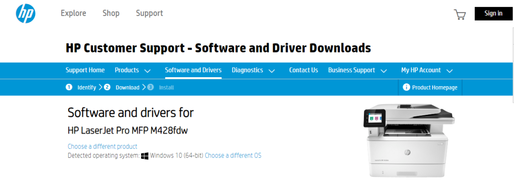 скачать и установить драйвер HP Laserjet Pro M428FDW на компьютер