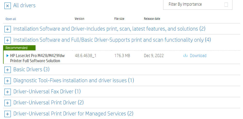 скачать и установить драйвер HP Laserjet Pro M428FDW на компьютер